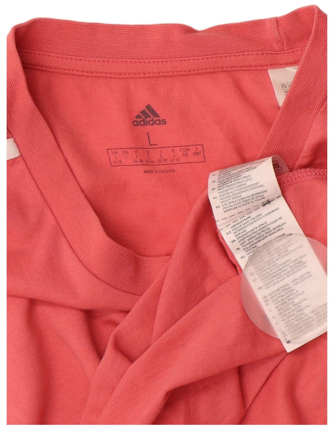 Camiseta feminina ADIDAS UK 16/18 grande algodão rosa