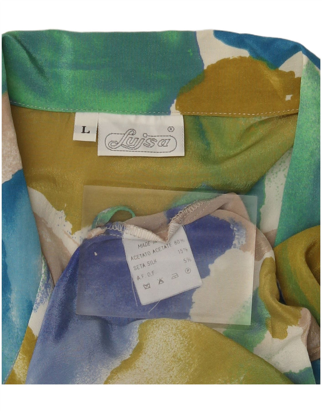Cardigan feminino vintage UK 16 grande bloco colorido multicolorido