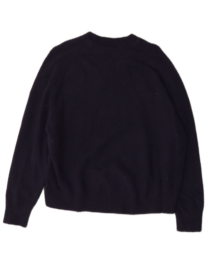 Suéter feminino John Lewis com gola redonda grande, Reino Unido 14, azul marinho médio