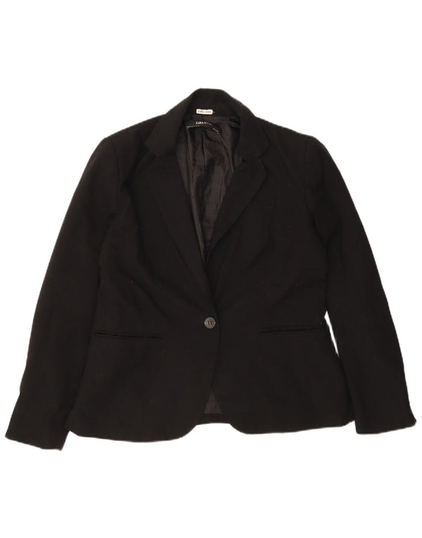 Jaqueta blazer feminina Zara com 1 botão EU 42 grande preta