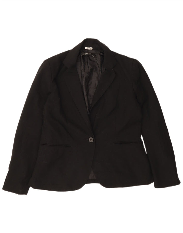 Jaqueta blazer feminina Zara com 1 botão EU 42 grande preta