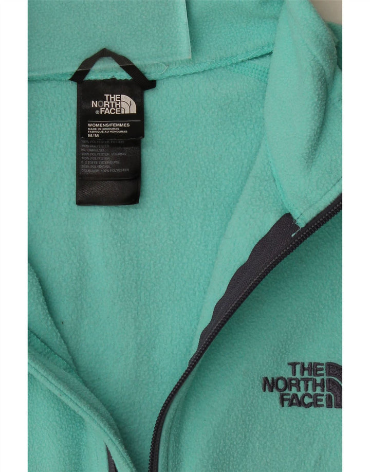 THE NORTH FACE Womens Fleece Jacket UK 12 Medium Turquoise Polyester