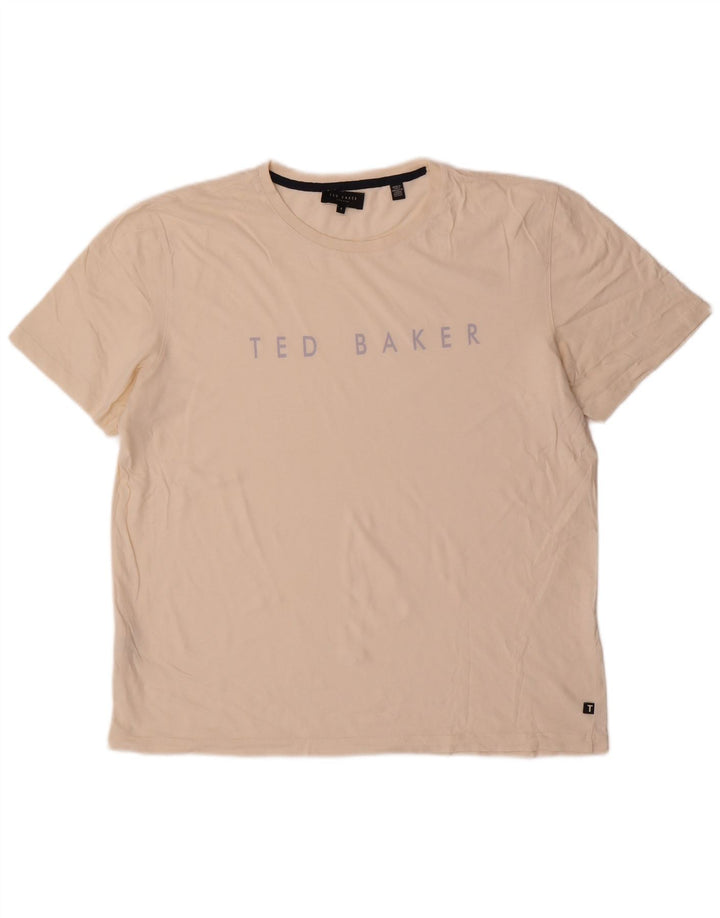 Camiseta gráfica masculina Ted Baker tamanho superior 4 grande branco