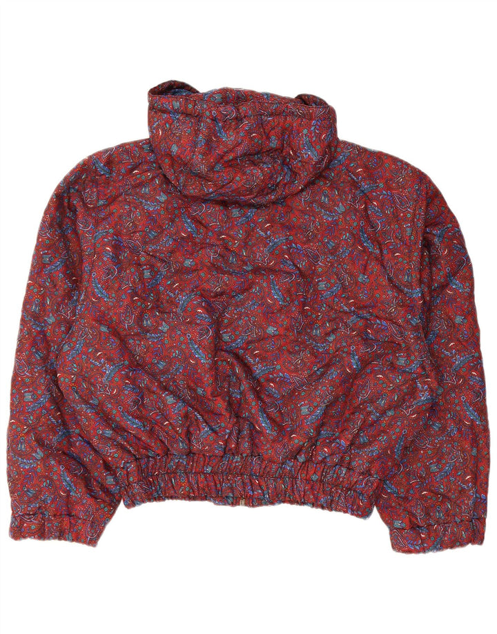 oltre Jaqueta bomber feminina com capuz e grandes dimensões UK 10 Small Red Paisley