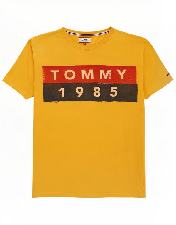 Tommy Hilfiger Camiseta masculina gráfica Top XL algodão amarelo