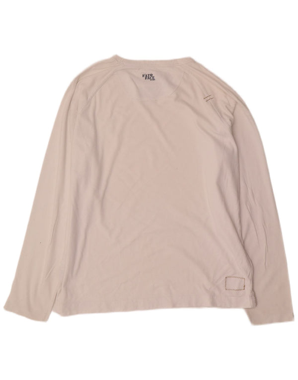 Fat Face Mens Top Manga Longa Grande Algodão Branco