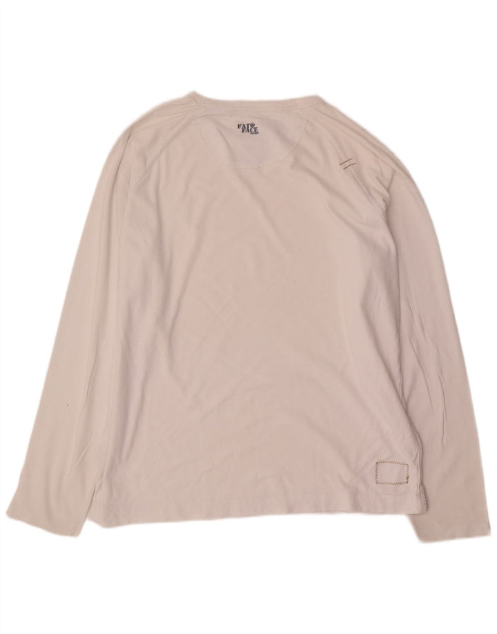 Fat Face Mens Top Manga Longa Grande Algodão Branco