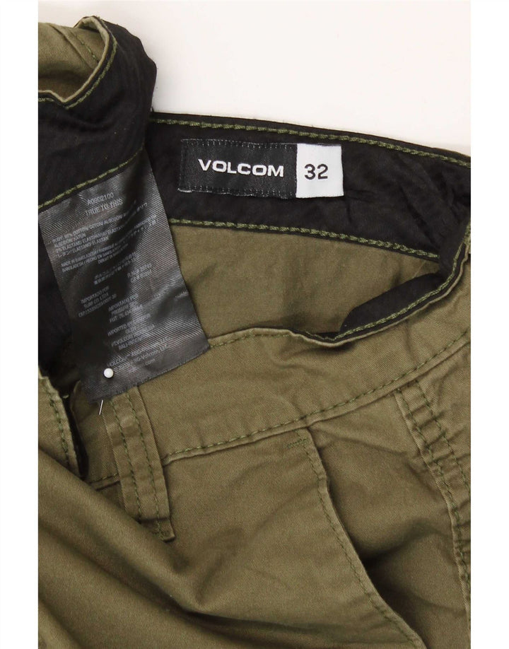 Volcom Mens Chino Shorts W32 Médio Algodão Cáqui