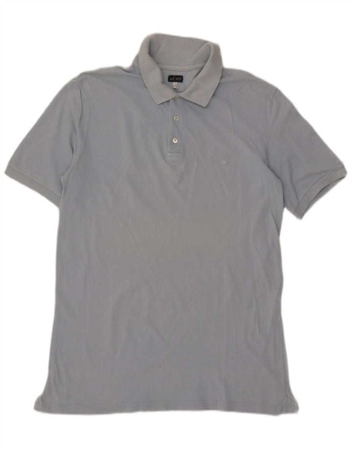 Camisa polo masculina Armani grande algodão azul
