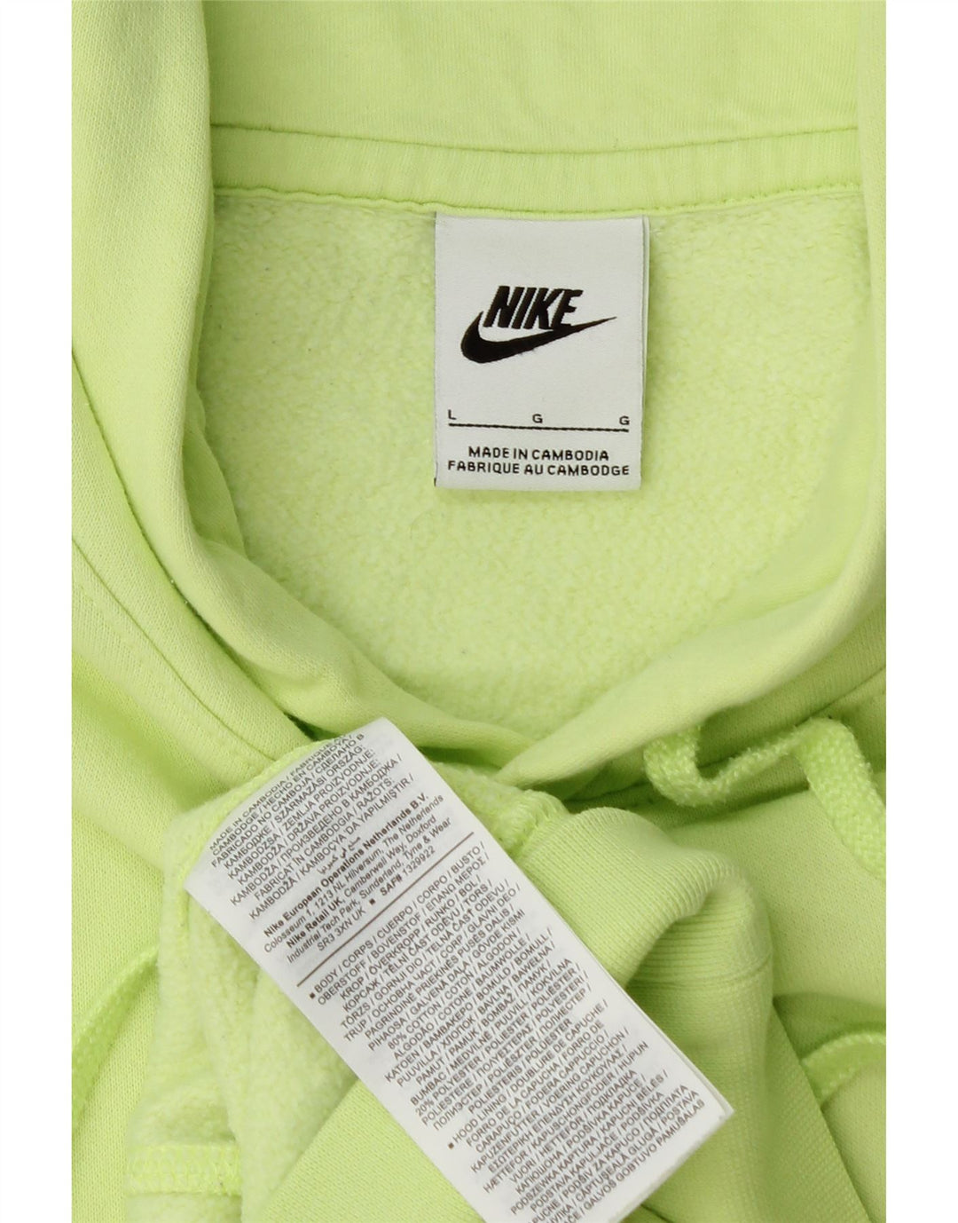 Nike Mens Hoodie Jumper Grande Algodão Verde