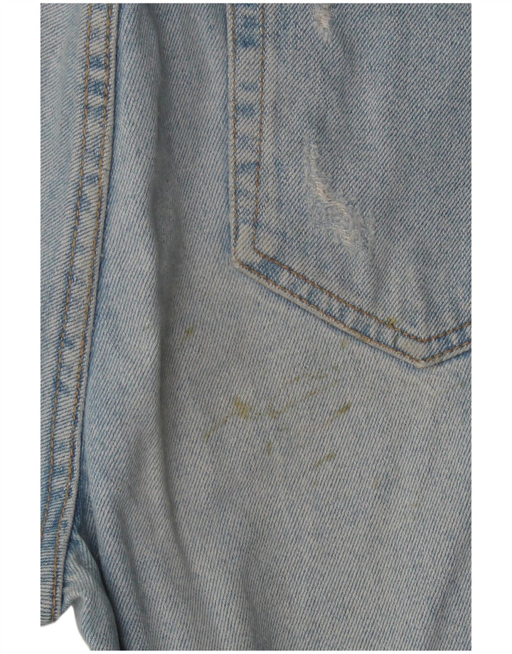 Zara Jeans feminino desgastado de cintura alta EU 40 médio W30 L27 azul