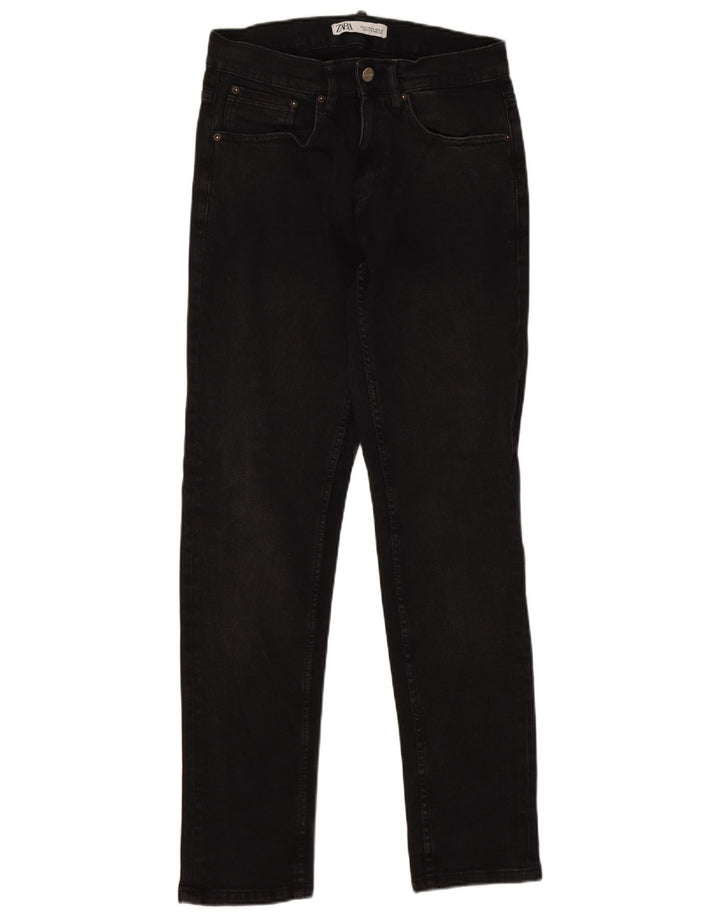 Zara Mens Slim Jeans EU 38 Pequeno W30 L31 Preto