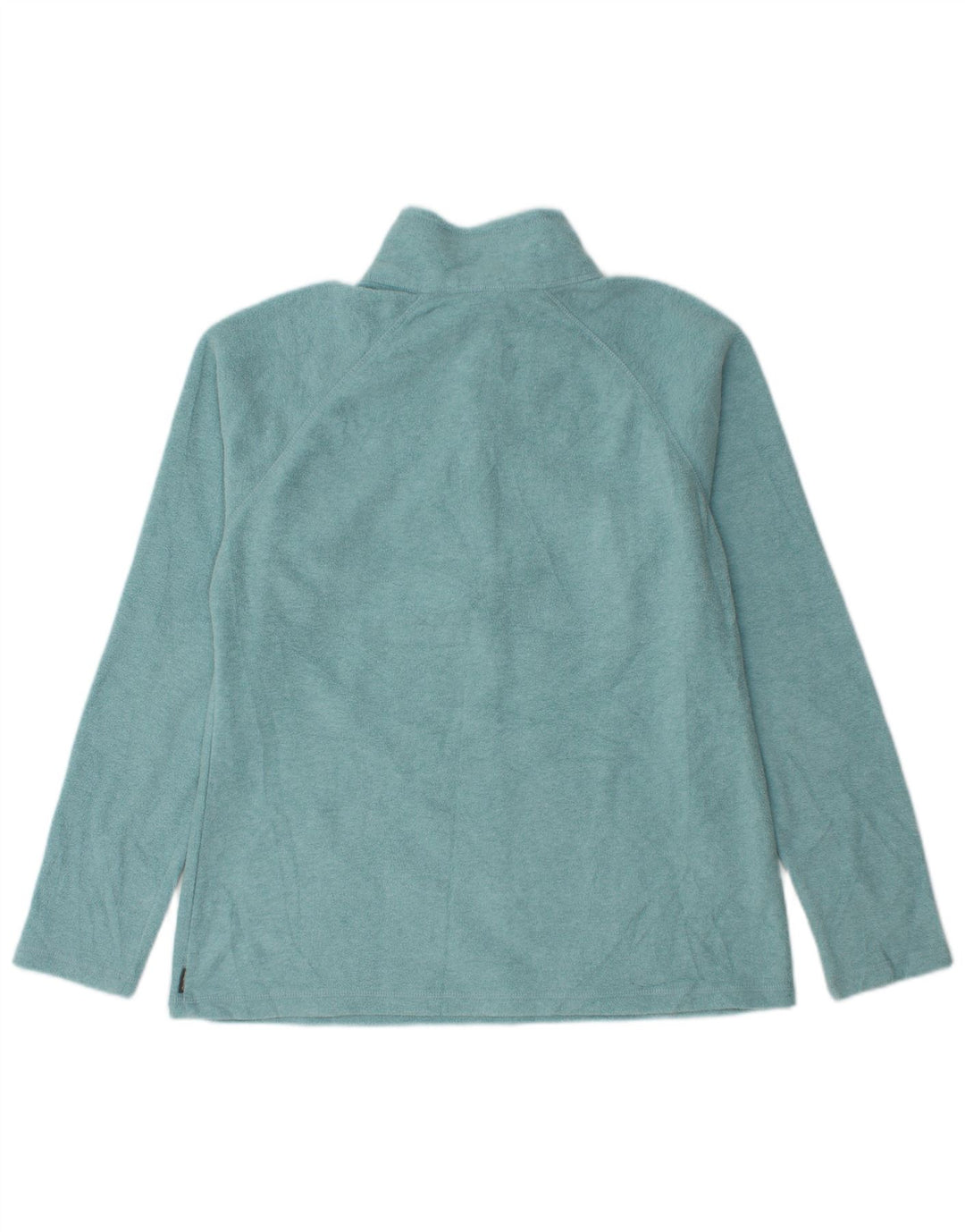 Jumper de lã feminino Eddie Bauer com zíper e gola UK 14 poliéster azul médio