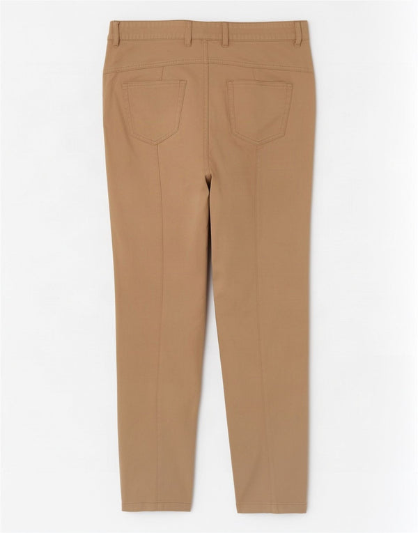 Escada Calça Chino Feminina Reta EU 40 Médio W30 L28 Algodão Bege