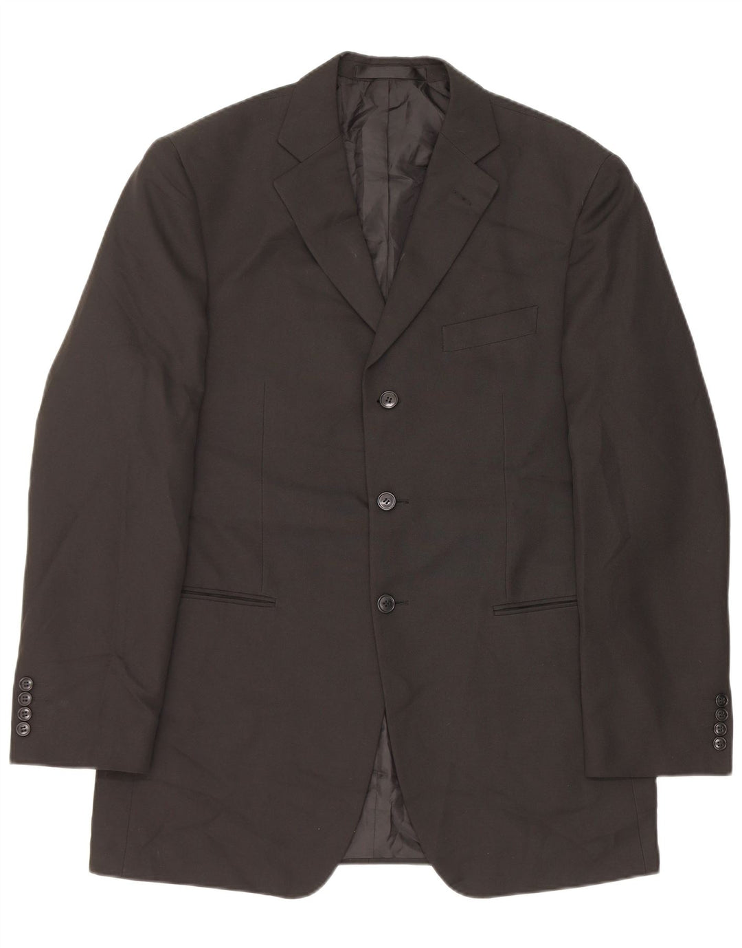 Jaqueta blazer masculina longa de 3 botões Marks & Spencer Reino Unido 40 médio preto