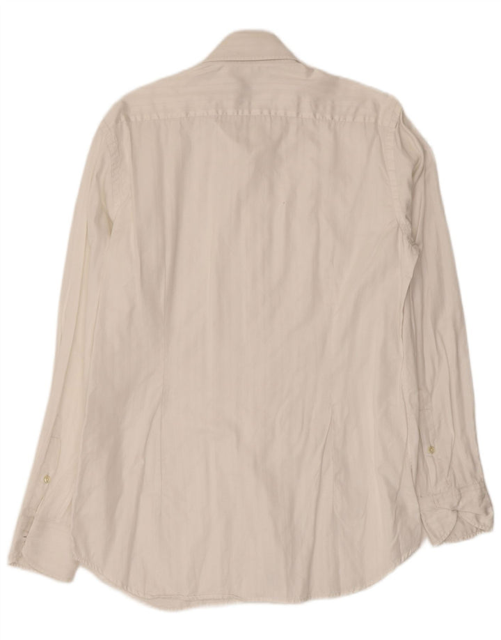 Camisa masculina UNGARO tamanho 40 15 1/2 algodão branco médio
