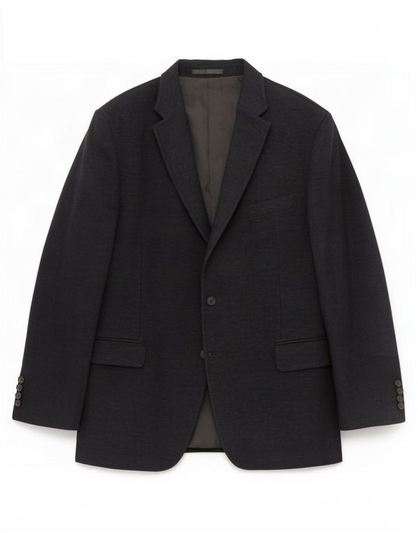Jaqueta blazer masculina de 2 botões Marks & Spencer Reino Unido 46 XL algodão preto