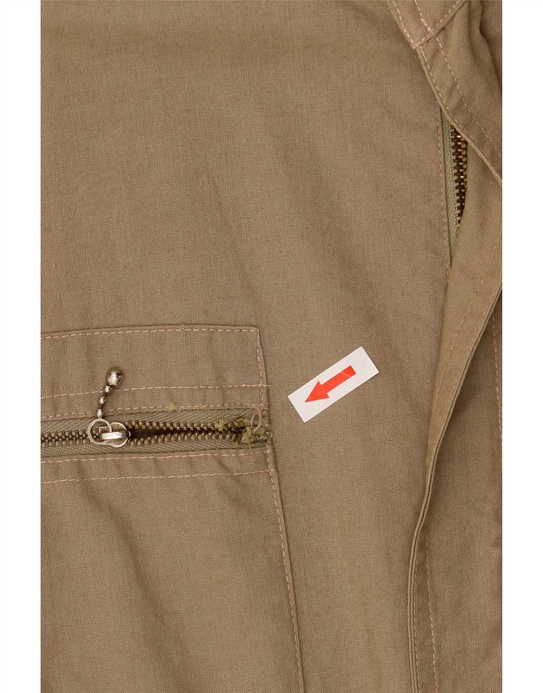 Jaqueta utilitária masculina vintage EU 48 algodão cáqui médio