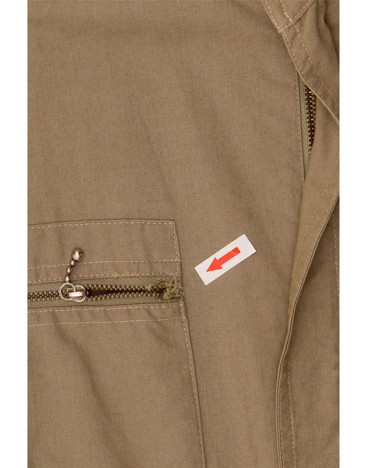 Jaqueta utilitária masculina vintage EU 48 algodão cáqui médio