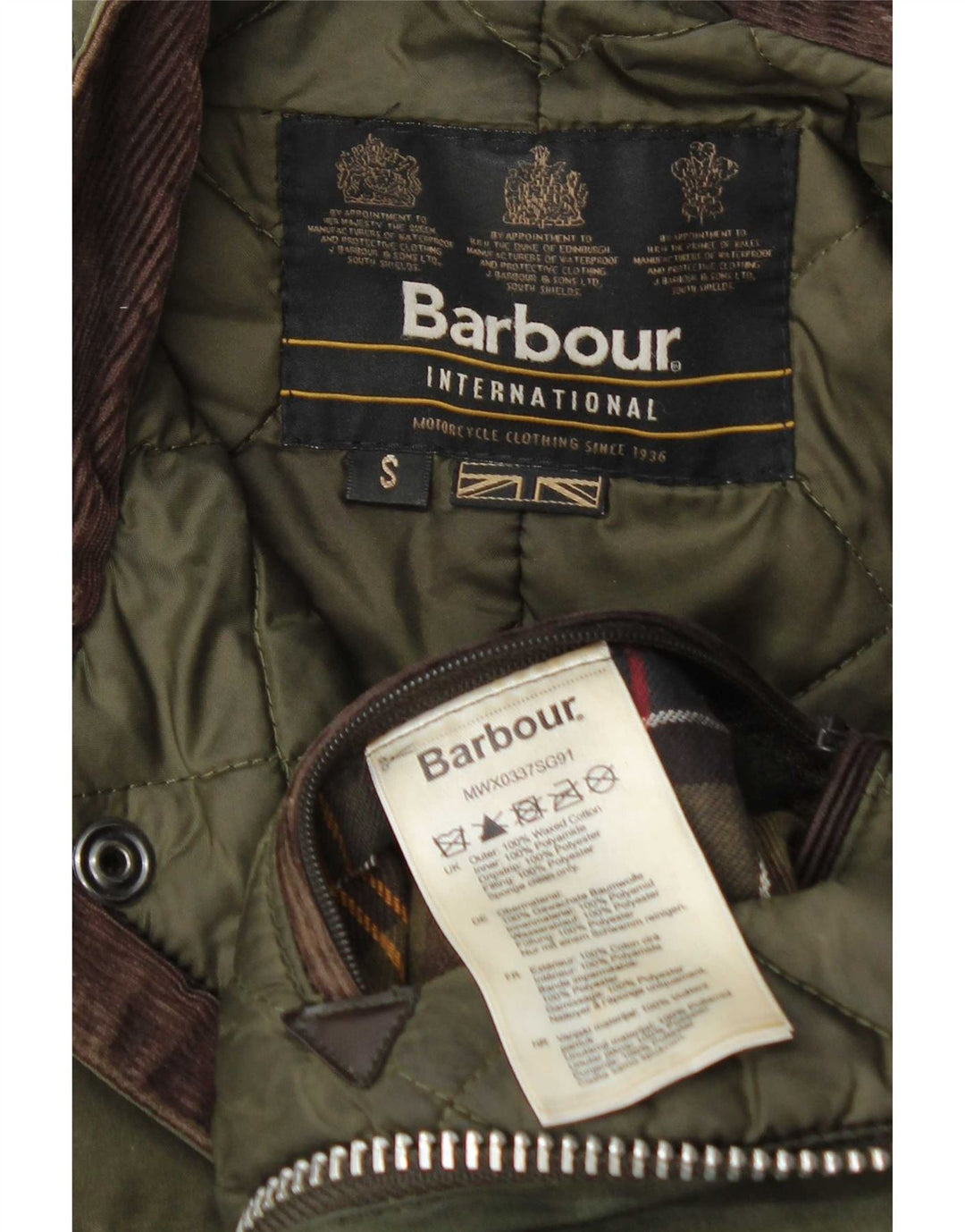 Jaqueta masculina de algodão encerado Barbour Reino Unido 36 algodão verde pequeno