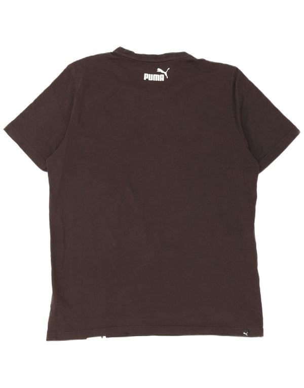 Camiseta masculina Puma grande algodão colorblock preto