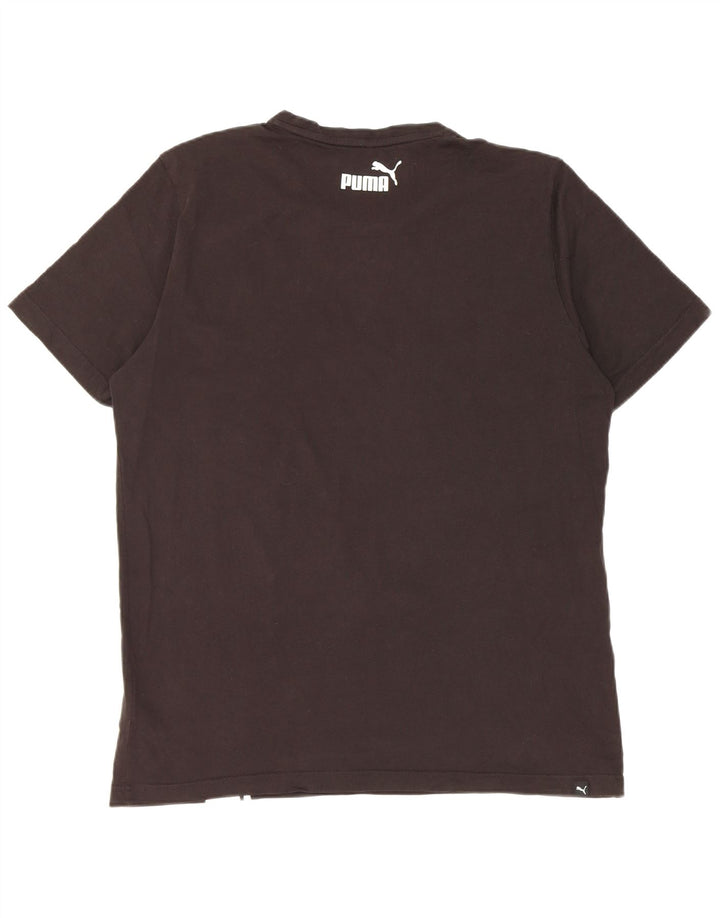 Camiseta masculina Puma grande algodão colorblock preto