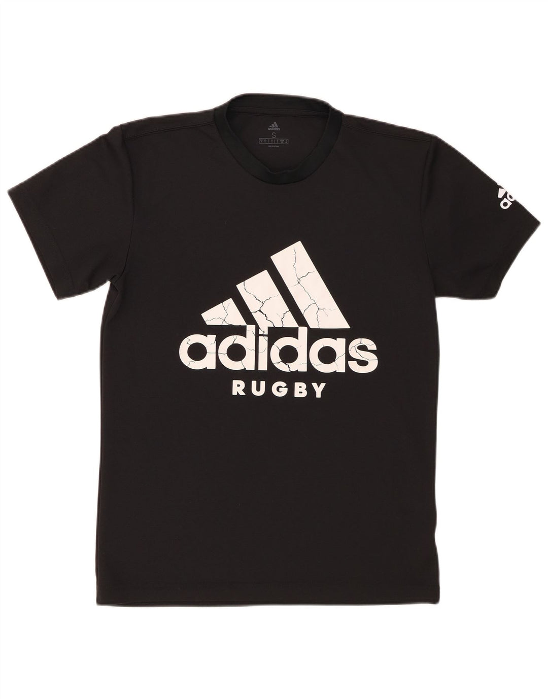 ADIDAS Mens Graphic T-Shirt Top Pequeno Poliéster Preto