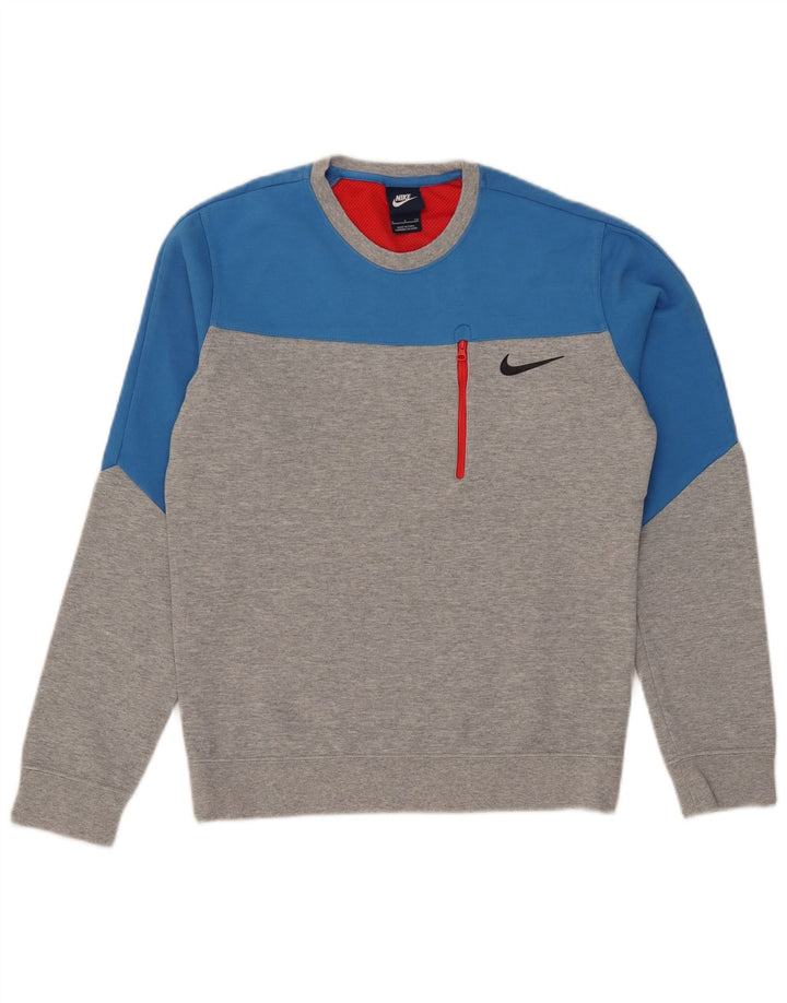 Moletom masculino Nike Jumper pequeno cinza colorblock