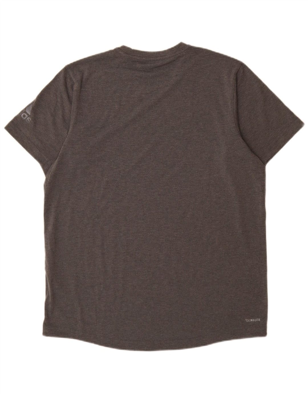 Camiseta masculina Adidas Climalite Top grande poliéster manchado cinza