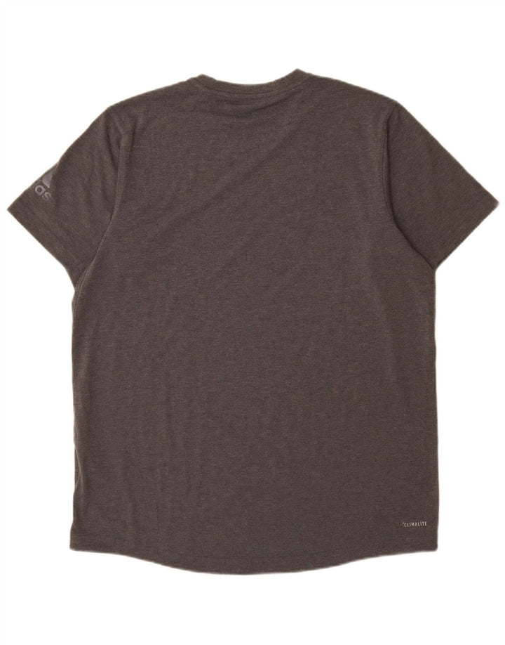 Camiseta masculina Adidas Climalite Top grande poliéster manchado cinza