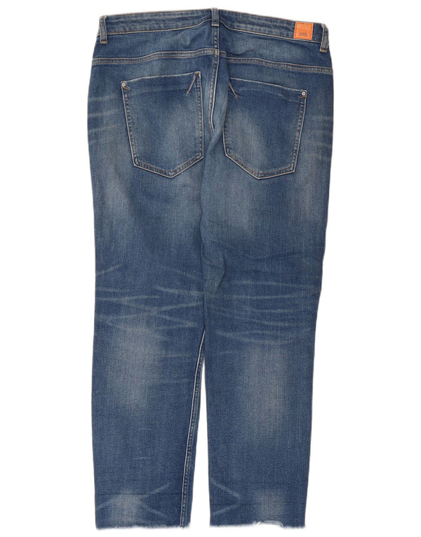 Calça jeans reta feminina Zara EU 42 grande W32 L28 azul