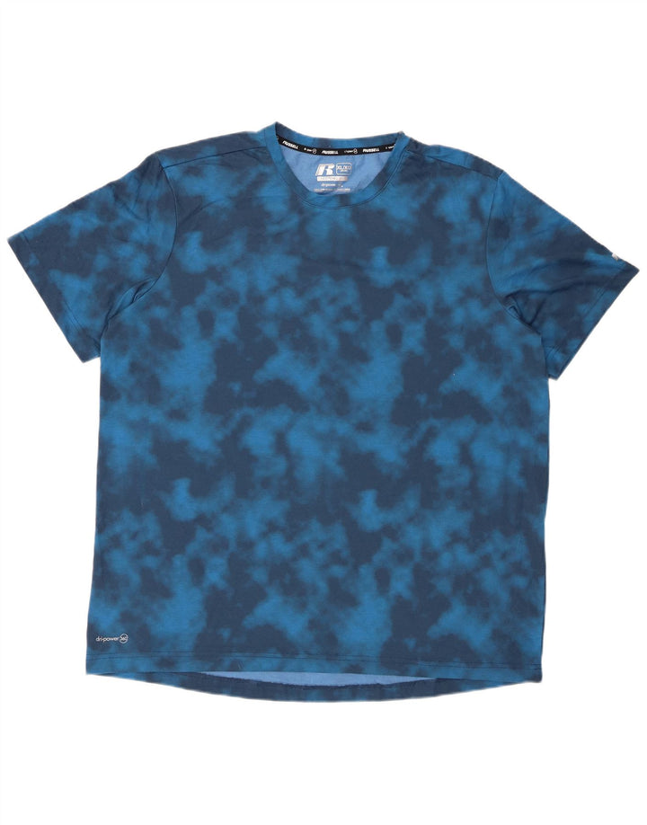 RUSSELL ATLÉTICO Masculino Dri-Power Camiseta Top XL Azul Tie Dye