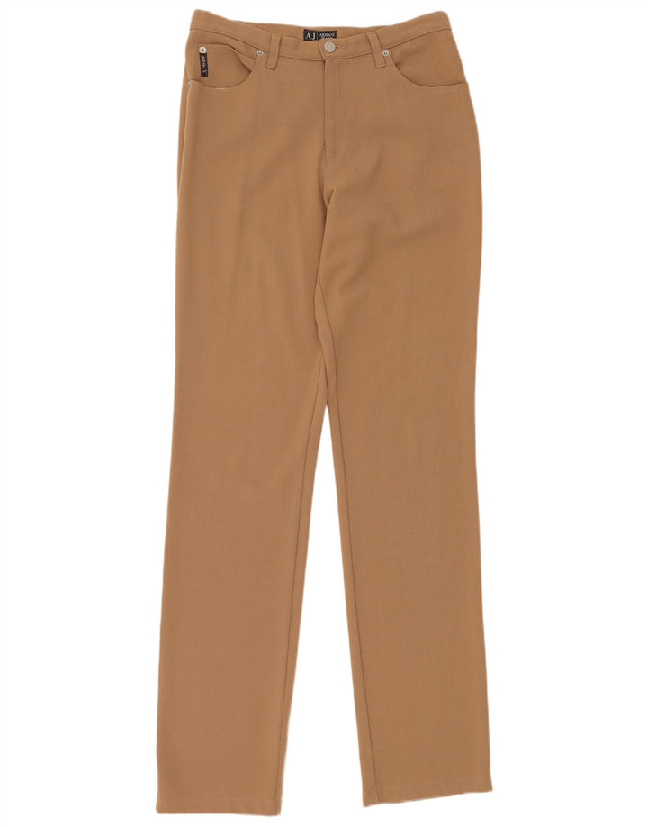 Calça feminina casual slim Armani W30 L34 poliéster marrom