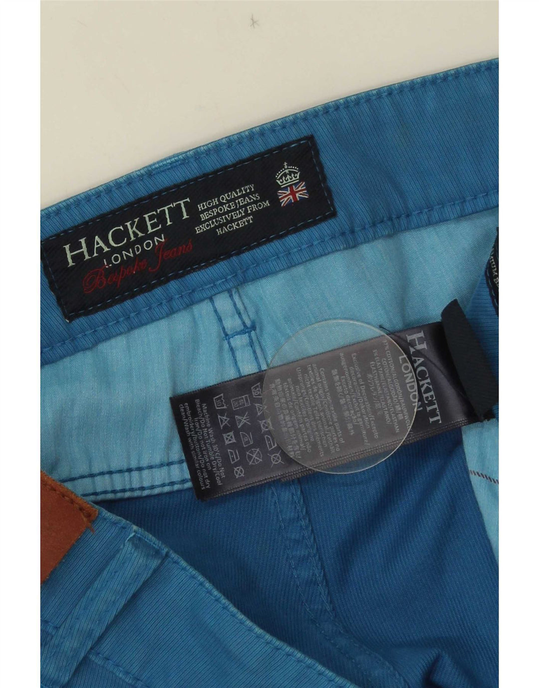 Hackett Calça masculina reta casual W44 L31 algodão azul