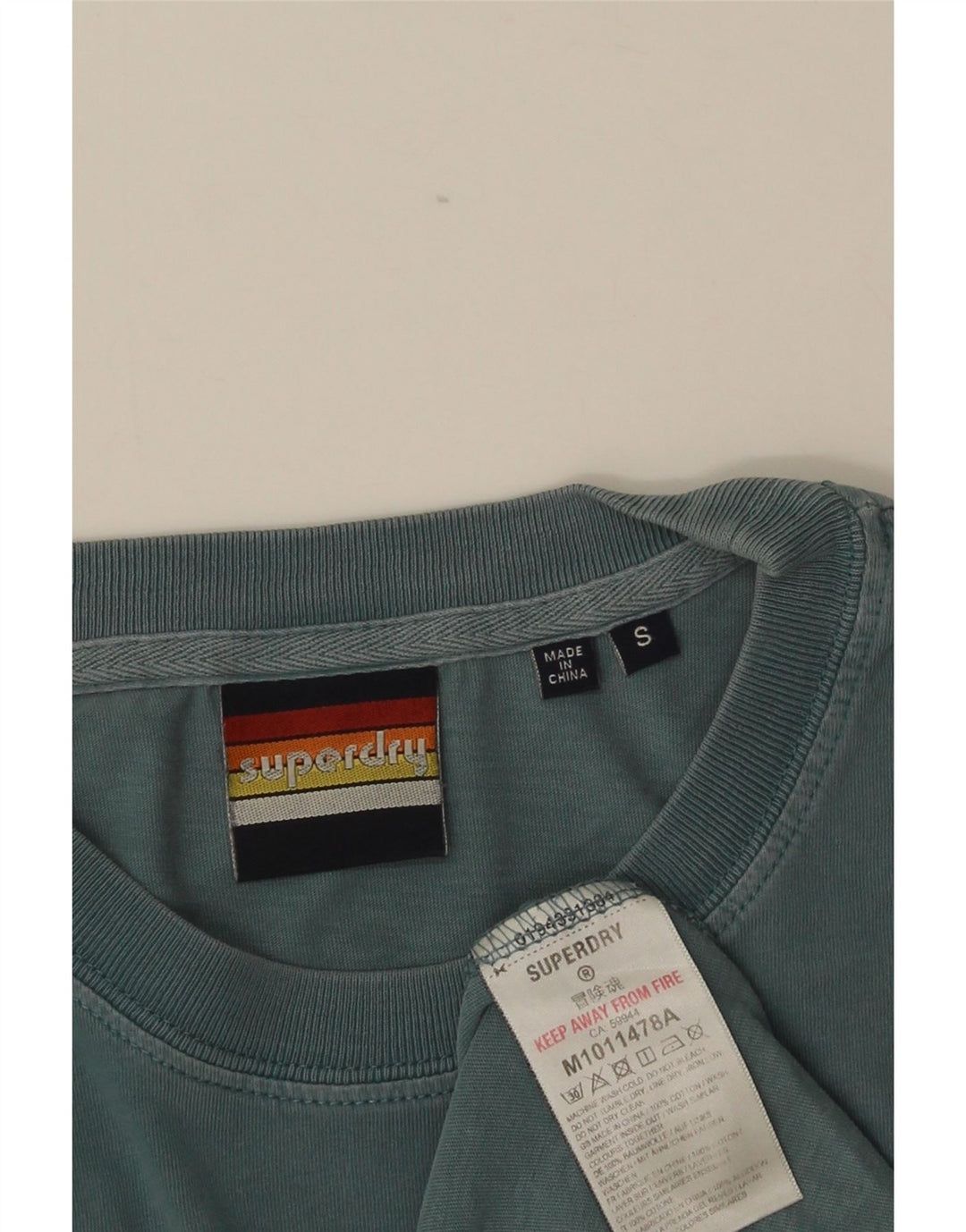 Camiseta masculina gráfica SUPERDRY top pequeno algodão azul