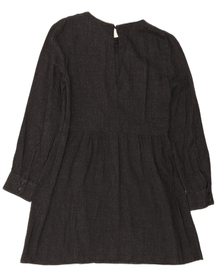 Vestido feminino Zara manga comprida linha A UK 10 pequeno cinza