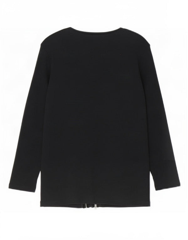 Suéter cardigã aberto feminino Marks & Spencer Reino Unido 8 pequeno algodão preto