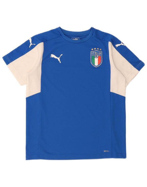 Camiseta Puma Boys Italia Graphic Top 15-16 Anos 2XL Azul Colorblock