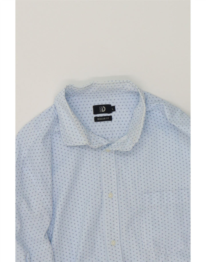 DACK'S Mens Regular Fit Shirt Large Blue Spotted Vintage Dack's and Second-Hand Dack's from Messina Hembry 