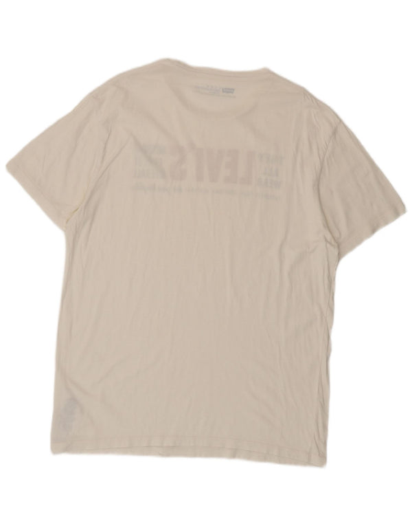 Camiseta masculina Levi's Standard Fit gráfica Top XL algodão branco