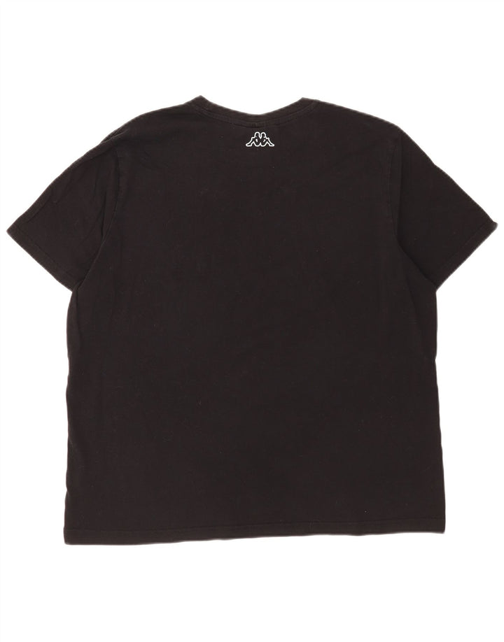 Camiseta gráfica masculina Kappa Top grande de algodão preto