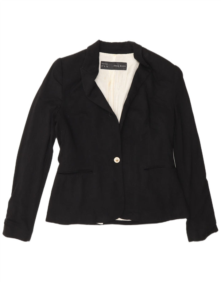 Jaqueta blazer feminina Zara com 1 botão UK 18 XL preta