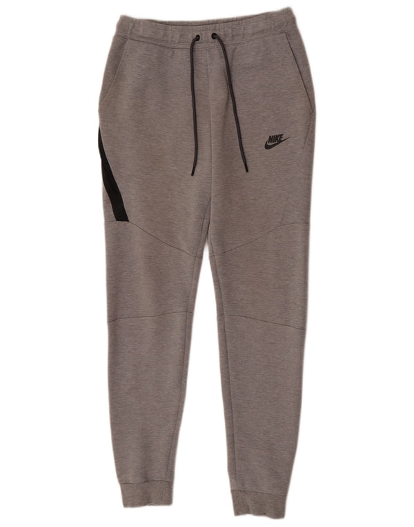 Calça esportiva masculina Nike Slim Fit joggers pequena cinza colorblock algodão