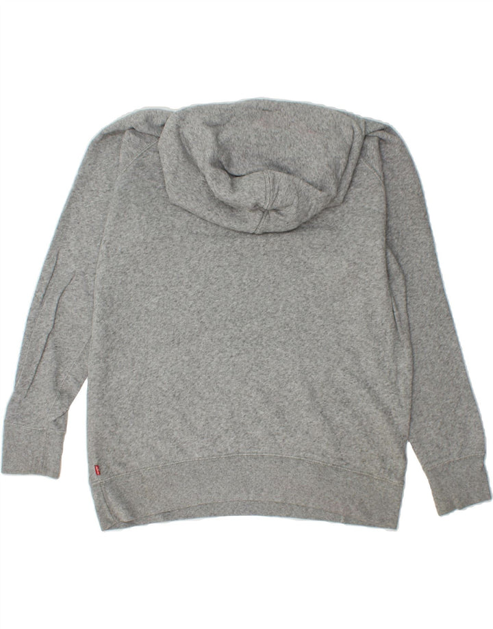 LEVI'S Mens Loose Fit Graphic Hoodie Jumper Small Grey Flecked Cotton Vintage Levi's and Second-Hand Levi's from Messina Hembry 