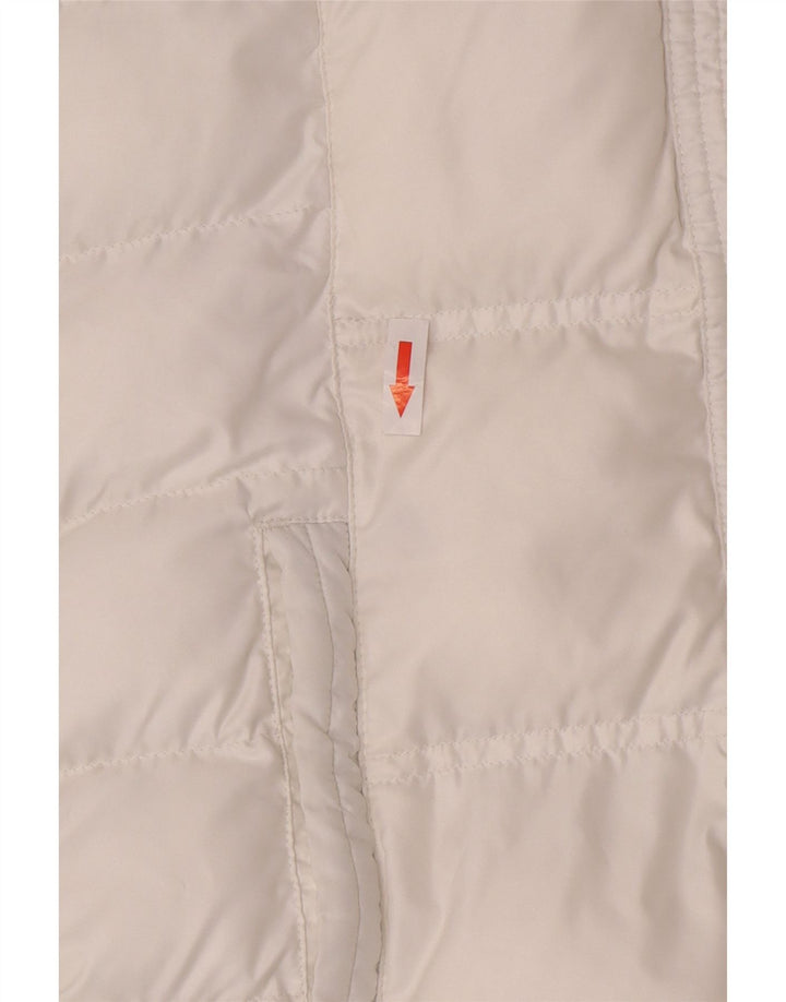 Casaco acolchoado oversized com capuz feminino Adidas UK 6 XS branco poliéster