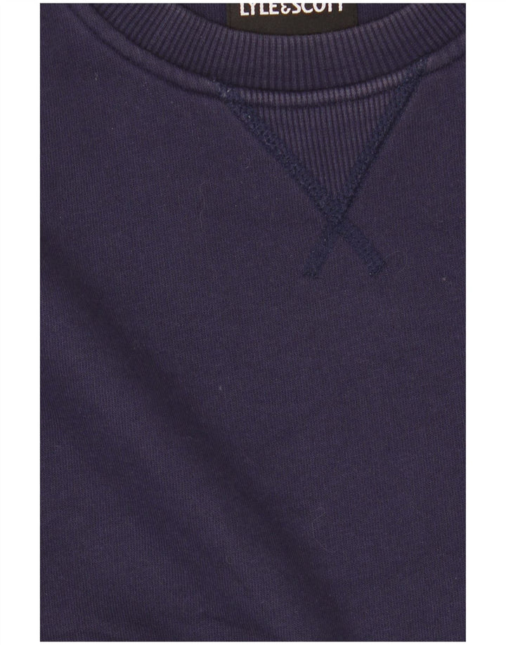 Lyle & Scott moletom masculino jumper pequeno algodão azul marinho