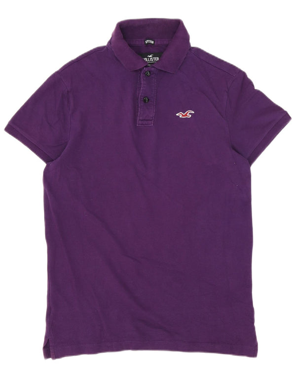 Camisa polo masculina Hollister pequena de algodão roxo