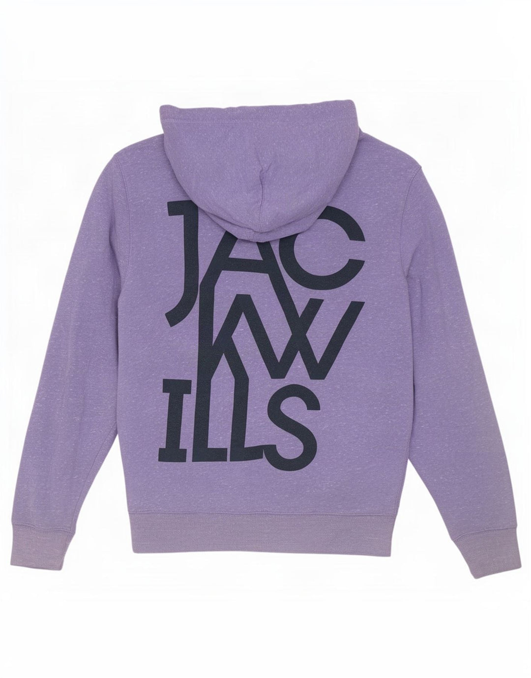 Suéter masculino com capuz e zíper gráfico Jack Wills poliéster manchado roxo médio