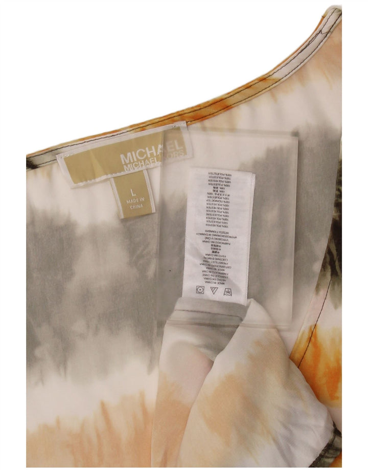 Colete feminino MICHAEL KORS Reino Unido 16 grande poliéster tie-dye multicolorido