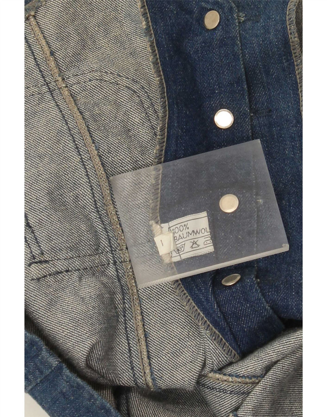 Colete jeans feminino Marshal Reino Unido 14 algodão azul médio